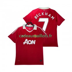 Manchester United Maillot avec flocage BECKHAM 7 Rétro Domicile 2010 2011 ,Homme MC