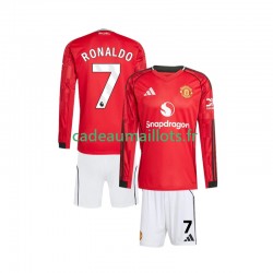 Manchester United Maillot avec flocage Cristiano Ronaldo 7 Domicile 2025-2026 ,Tenue Enfant ML