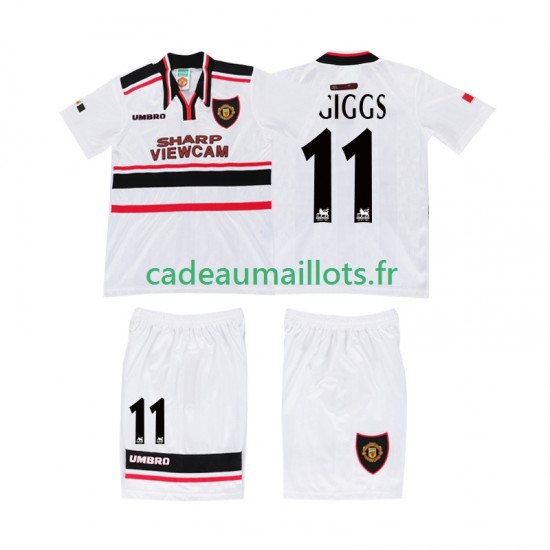 Manchester United Maillot avec flocage GIGGS 11 Rétro Extérieur 1988 ,Tenue Enfant MC