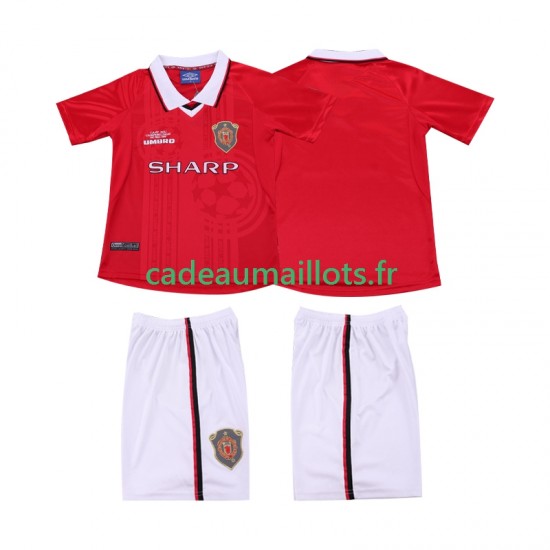 Manchester United Maillot avec flocage Rétro Domicile 2002 2022 ,Tenue Enfant MC