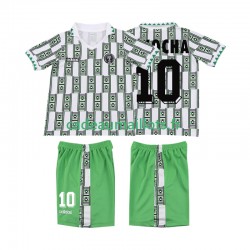Nigeria Maillot avec flocage OKOCHA 10 Rétro Extérieur 1994 ,Tenue Enfant MC