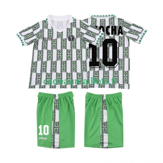 Nigeria Maillot avec flocage OKOCHA 10 Rétro Extérieur 1994 ,Tenue Enfant MC