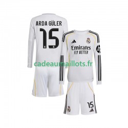 Real Madrid Maillot avec flocage Arda Guler 15 Domicile 2025-2026 ,Tenue Enfant ML