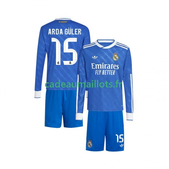 Real Madrid Maillot avec flocage Arda Guler 15 3ème 2025-2026 ,Tenue Enfant ML Real Madrid Maillot avec flocage Arda Guler 15 3ème 2025-2026 ,Tenue Enfant ML