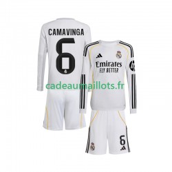 Real Madrid Maillot avec flocage Camavinga 6 Domicile 2025-2026 ,Tenue Enfant ML
