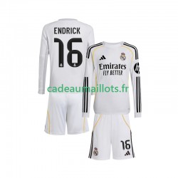 Real Madrid Maillot avec flocage Endrick 16 Domicile 2025-2026 ,Tenue Enfant ML