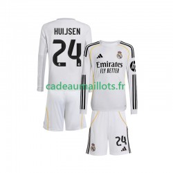 Real Madrid Maillot avec flocage Huijsen 24 Domicile 2025-2026 ,Tenue Enfant ML