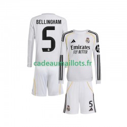 Real Madrid Maillot avec flocage Jude Bellingham 5 Domicile 2025-2026 ,Tenue Enfant ML