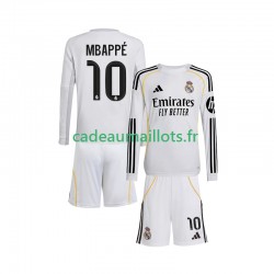 Real Madrid Maillot avec flocage Mbappé Kylian 10 Domicile 2025-2026 ,Tenue Enfant ML