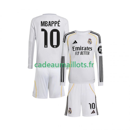 Real Madrid Maillot avec flocage Mbappé Kylian 10 Domicile 2025-2026 ,Tenue Enfant ML Real Madrid Maillot avec flocage Mbappé Kylian 10 Domicile 2025-2026 ,Tenue Enfant ML