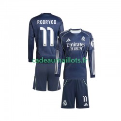 Real Madrid Maillot avec flocage Rodrygo 11 Extérieur 2025-2026 ,Tenue Enfant ML