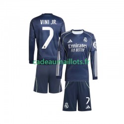 Real Madrid Maillot avec flocage Vinicius Junior 7 Extérieur 2025-2026 ,Tenue Enfant ML