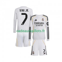 Real Madrid Maillot avec flocage Vinicius Junior 7 Domicile 2025-2026 ,Tenue Enfant ML