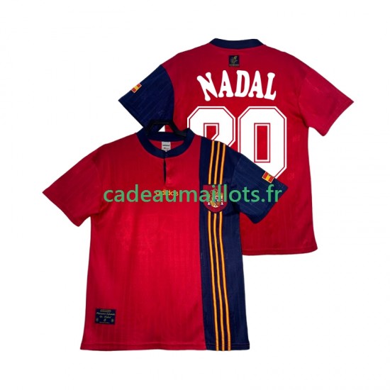 Espagne Maillot avec flocage NADAL 20 Rétro Domicile 1996 ,Homme MC