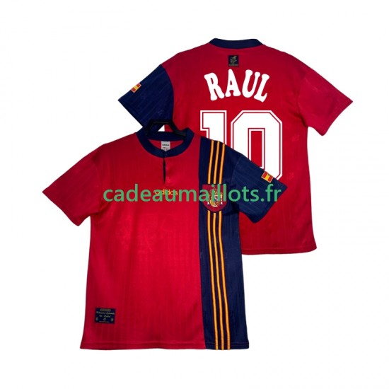 Espagne Maillot avec flocage RAUL 10 Rétro Domicile 1996 ,Homme MC