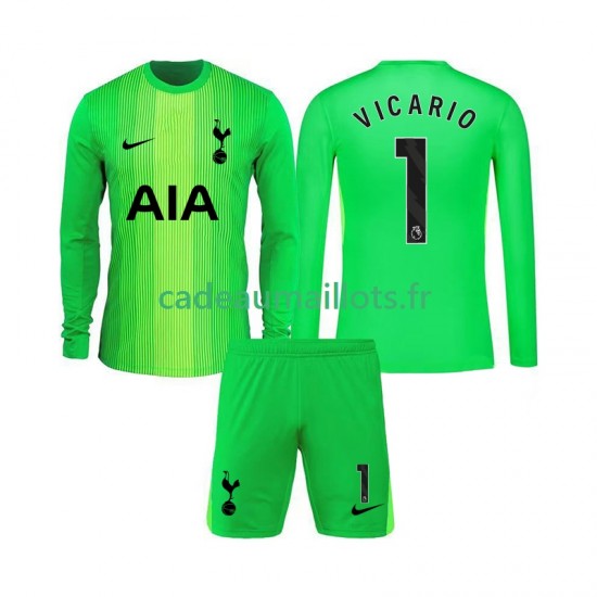 Tottenham Hotspur Maillot avec flocage Guglielmo Vicario 1 Gardien Domicile 2025-2026 ,Tenue Enfant ML