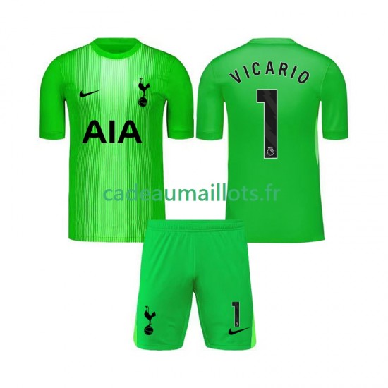 Tottenham Hotspur Maillot avec flocage Guglielmo Vicario 1 Gardien Domicile 2025-2026 ,Tenue Enfant MC
