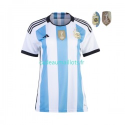 Argentine Maillot avec flocage 3 Stars Domicile Coupe du Monde 2022 ,Femme MC