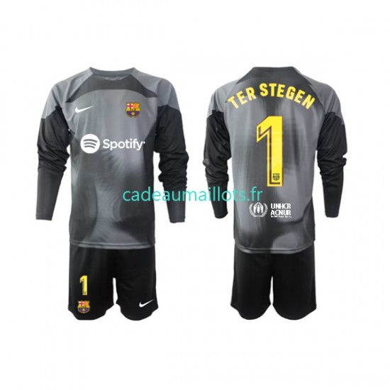 FC Barcelone Maillot avec flocage Ter Stegen 1 Gardien Extérieur 2022-2023 ,Tenue Enfant ML