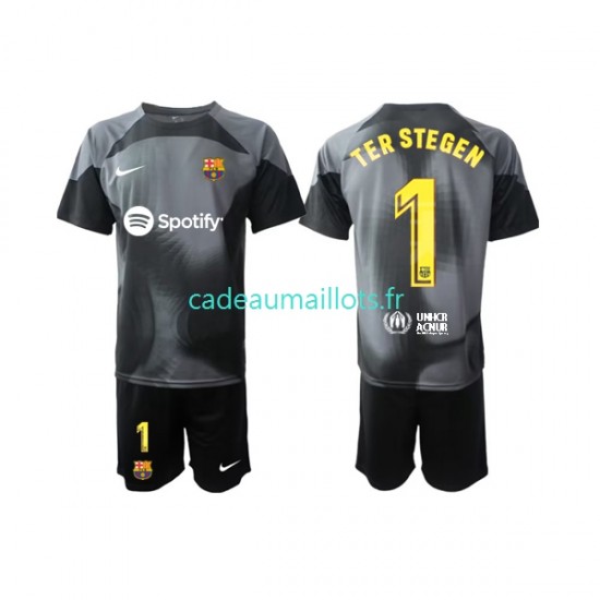 FC Barcelone Maillot avec flocage Ter Stegen 1 Gardien Extérieur 2022-2023 ,Tenue Enfant MC