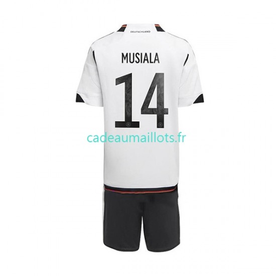 Allemagne Maillot avec flocage Musiala 14 Domicile Coupe du Monde 2022 ,Tenue Enfant MC