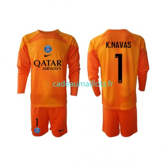 Paris Saint-Germain Maillot avec flocage Keylor Navas 1 Gardien Extérieur 2022-2023 ,Tenue Enfant ML