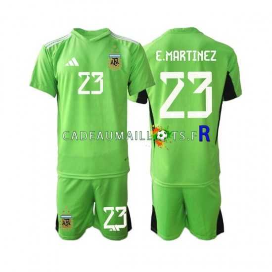 Argentine Maillot avec flocage Emiliano Martinez 23 Gardien Domicile Coupe du Monde 2022 ,Tenue Enfant MC