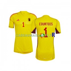 Belgique Maillot avec flocage Courtois 1 Gardien Extérieur Coupe du Monde 2022 ,Homme MC