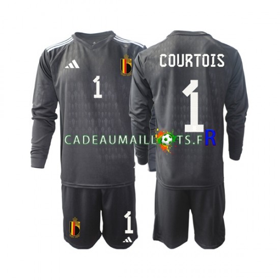 Belgique Maillot avec flocage Courtois 1 Gardien Extérieur 2022 ,Tenue Enfant ML