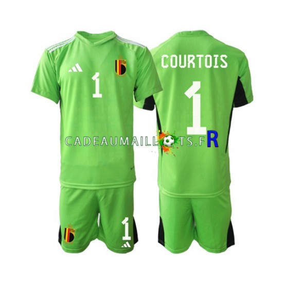 Belgique Maillot avec flocage Courtois 1 Gardien Domicile 2021-2022 ,Tenue Enfant MC