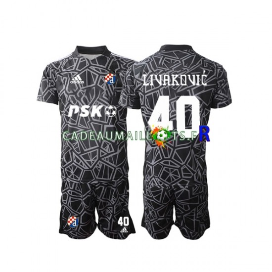 Maillot avec flocage Dinamo Zagreb Livakovic 40 Gardien Domicile 2022-2023 ,Tenue Enfant MC