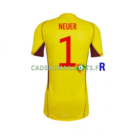 Allemagne Maillot avec flocage Manuel Neuer 1 Gardien Extérieur Coupe du Monde 2022 ,Homme MC