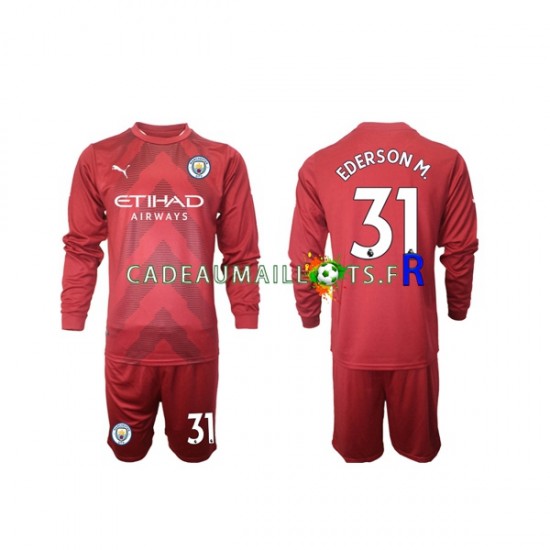 Manchester City Maillot avec flocage Ederson M 31 Gardien Domicile 2022-2023 ,Tenue Enfant ML