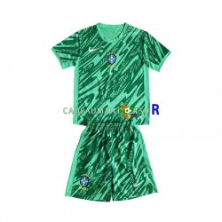 Brésil Maillot avec flocage Gardien 3ème 2024 ,Tenue Enfant MC