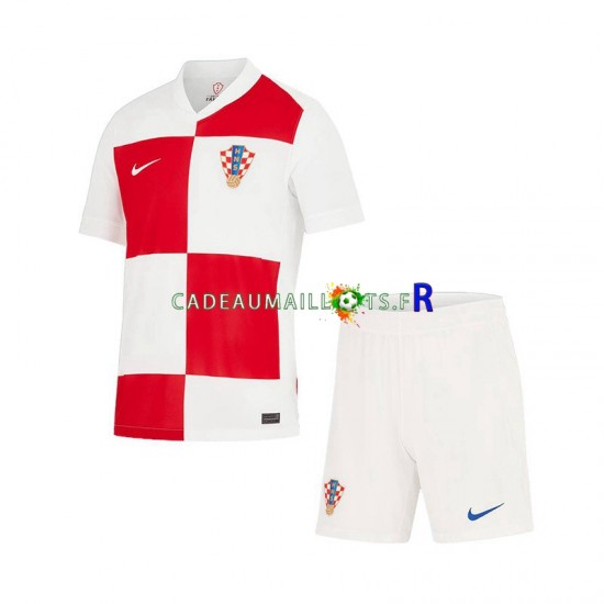 Croatie Maillot avec flocage Domicile Euro 2024 ,Tenue Enfant MC