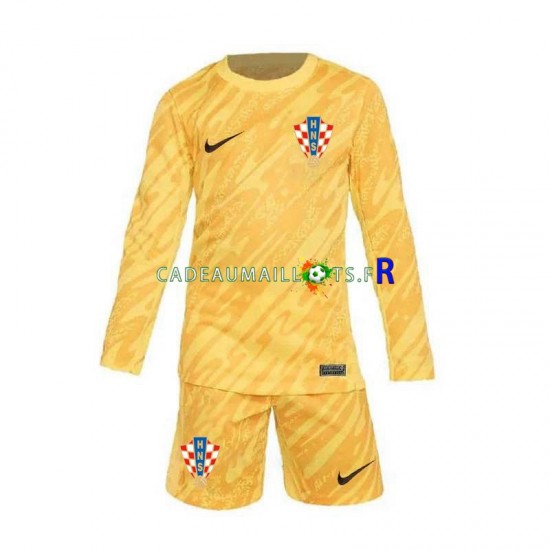 Croatie Maillot avec flocage Gardien Domicile Euro 2024 ,Tenue Enfant ML