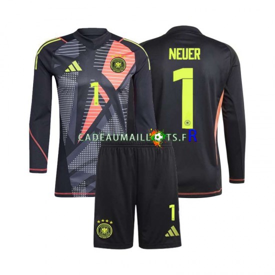 Allemagne Maillot avec flocage Manuel Neuer 1 Gardien Domicile Euro 2024 ,Tenue Enfant ML