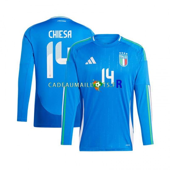 Italie Maillot avec flocage Chiesa 14 Domicile Euro 2024 ,Homme ML