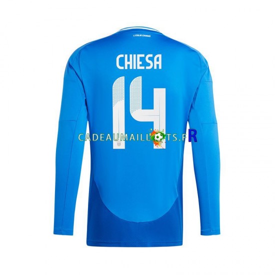 Italie Maillot avec flocage Chiesa 14 Domicile Euro 2024 ,Homme ML