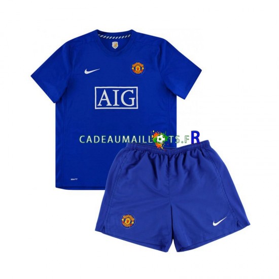 Manchester United Maillot avec flocage Rétro Extérieur 2008 ,Tenue Enfant MC