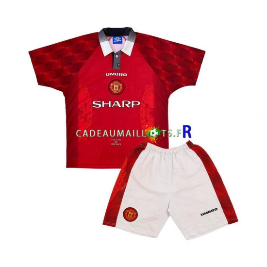 Manchester United Maillot avec flocage Rétro Domicile 1996 ,Tenue Enfant MC