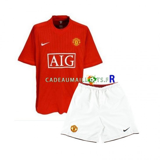 Manchester United Maillot avec flocage Rétro Domicile 2007 ,Tenue Enfant MC