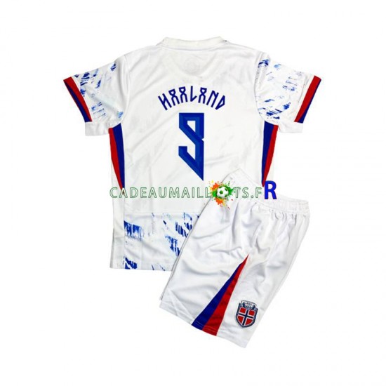 Norvège Maillot avec flocage Erling Haaland 9 Extérieur 2024 ,Tenue Enfant MC