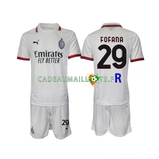 AC Milan Maillot avec flocage Fofana 29 Extérieur 2024-2025 ,Tenue Enfant MC