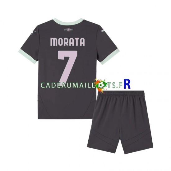 AC Milan Maillot avec flocage Morata 7 3ème 2024-2025 ,Tenue Enfant MC