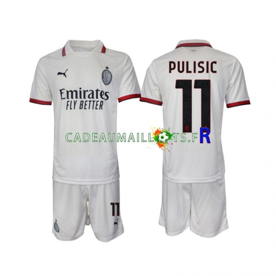 AC Milan Maillot avec flocage Pulisic 11 Extérieur 2024-2025 ,Tenue Enfant MC