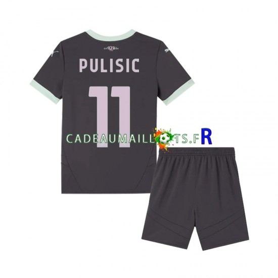 AC Milan Maillot avec flocage Pulisic 11 3ème 2024-2025 ,Tenue Enfant MC