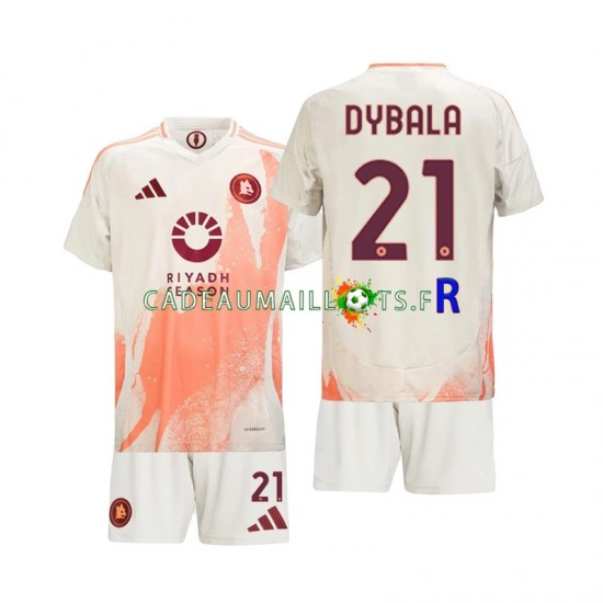 AS Rome Maillot avec flocage Paulo Dybala 21 Extérieur 2024-2025 ,Tenue Enfant MC