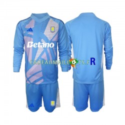 Aston Villa Maillot avec flocage Bleu Gardien 3ème 2024-2025 ,Tenue Enfant ML