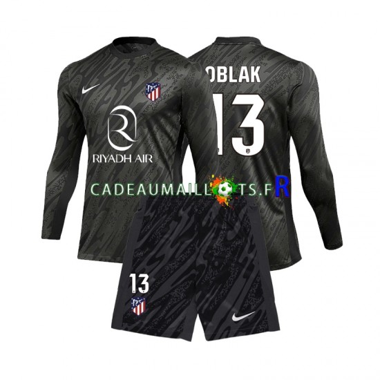 Atlético Madrid Maillot avec flocage Jan Oblak 13 Gardien Domicile 2024-2025 ,Tenue Enfant ML